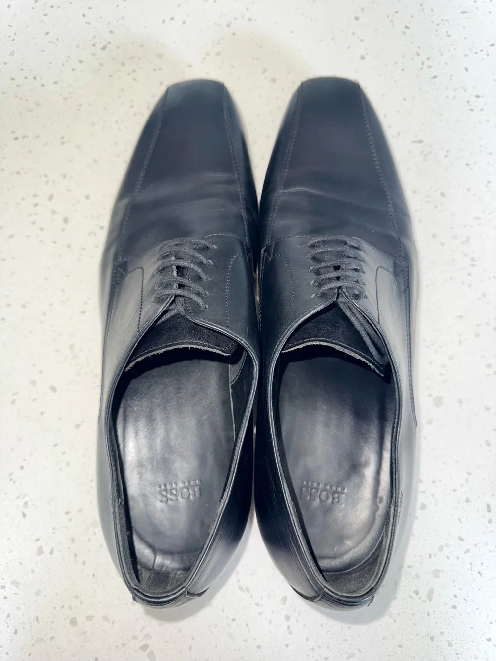 Hugo Boss Black Leather Lace-Up Oxfords